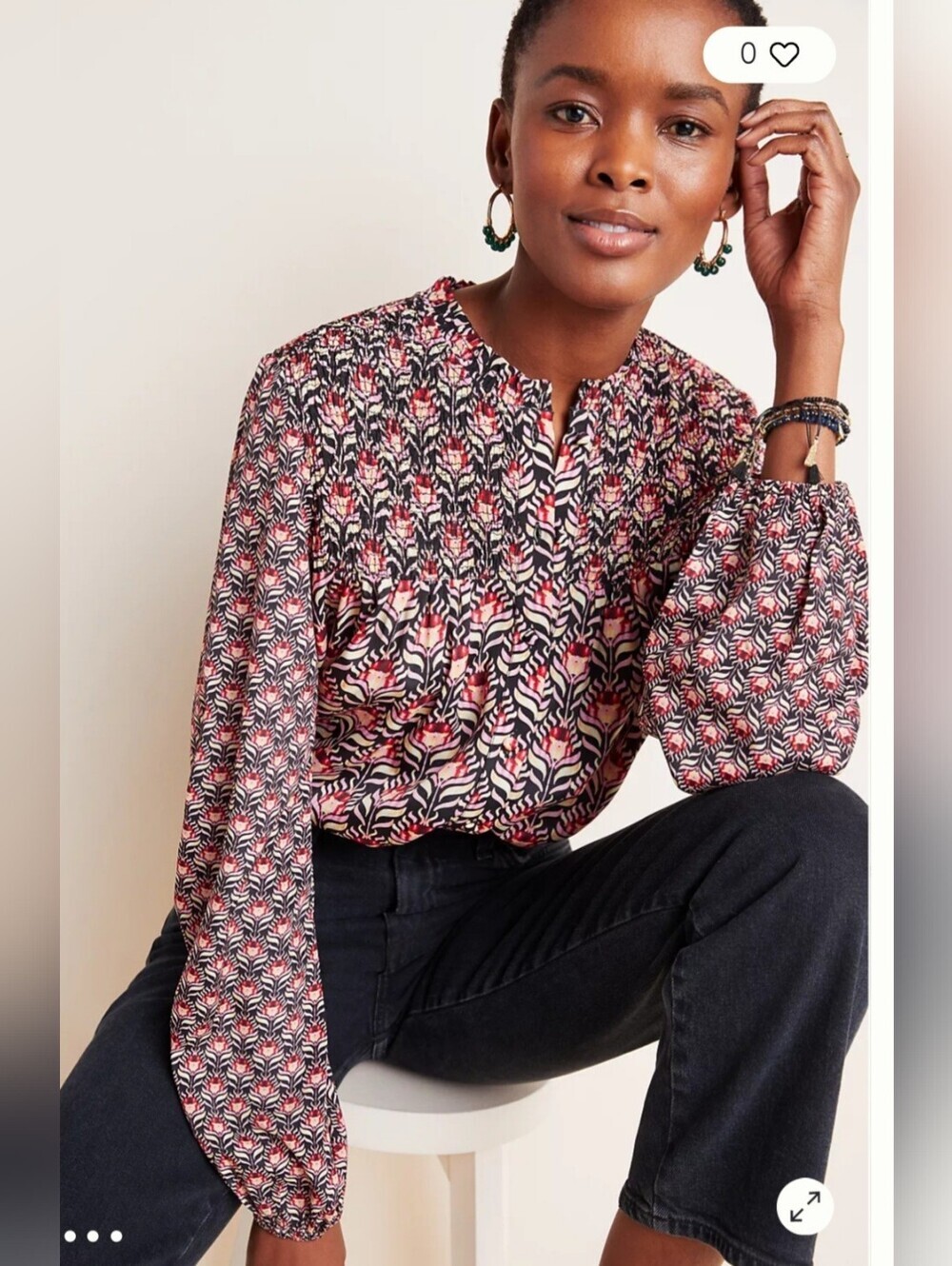 Jennifer Smocked  Blouse